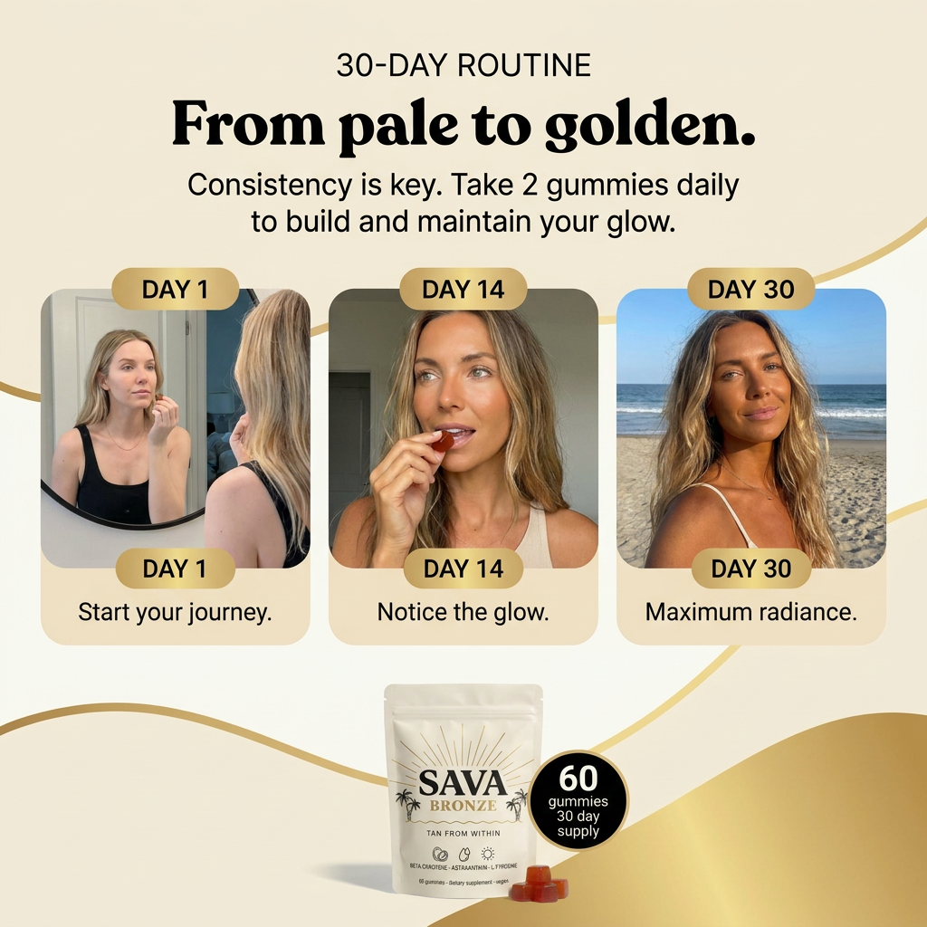 SAVA Bronze - 30-day routine, from pale to golden