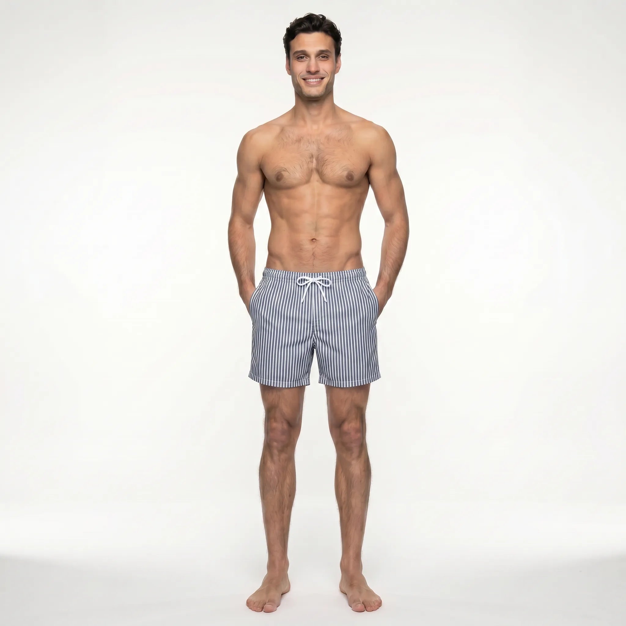 REMO – Tan-Through Swim Shorts (Striped)