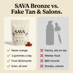 SAVA Bronze compared with self-tanner and salons