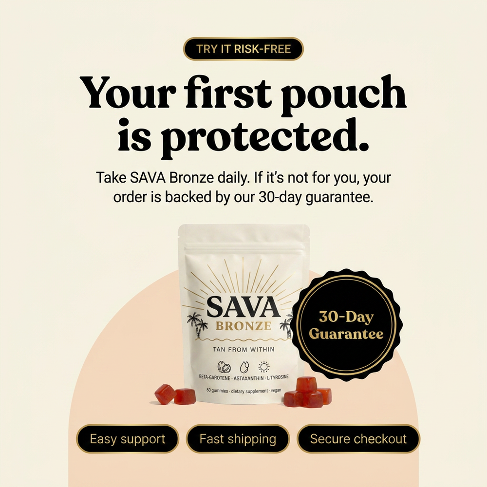 SAVA Bronze pouch with the 30-day guarantee seal